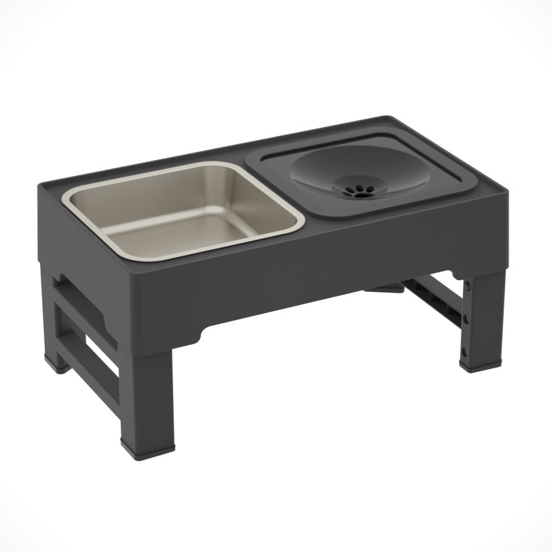 Adjustable Elevated Stainless Steel Double Pet Feeding Bowl For Food And Water
